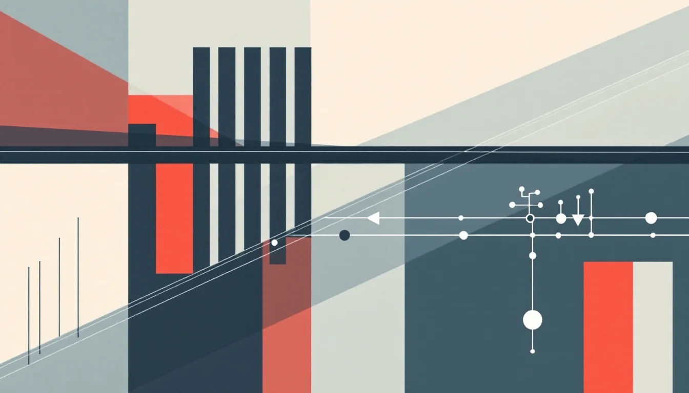 Minimalist public-health advisory poster with a bold horizontal threshold line, geometric bar forms and a protective shield motif