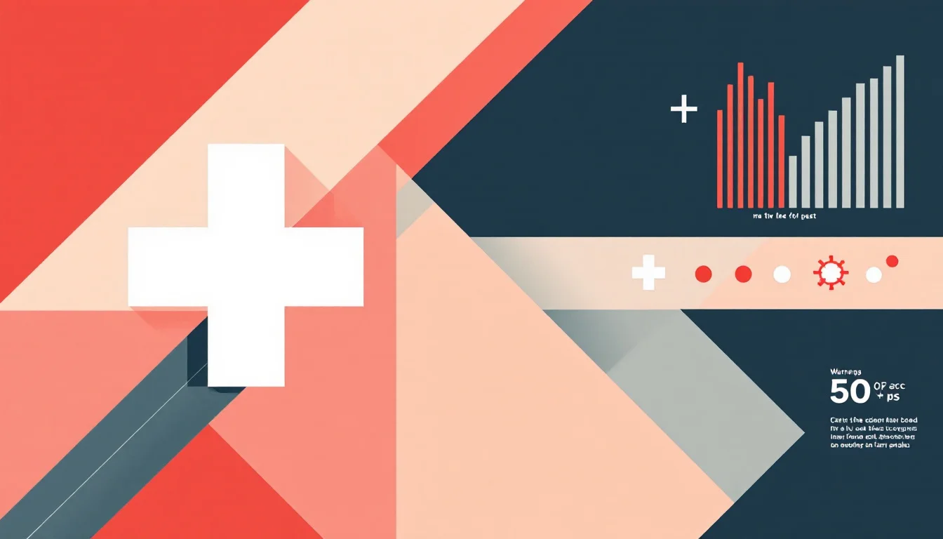 Geometric public health advisory poster with warning symbols