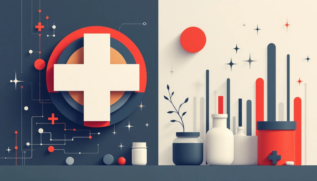Public health advisory graphic with first-aid cross and protective shield motif