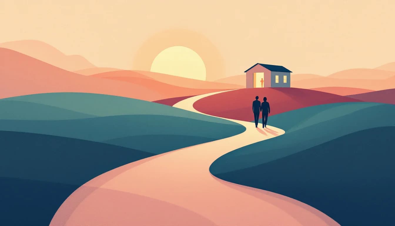 Supportive pathway illustration representing evidence-based alcohol addiction treatment