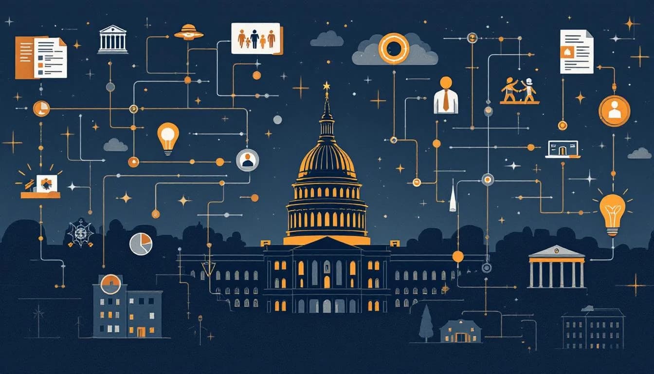 Washington state capitol with law enforcement coordination imagery