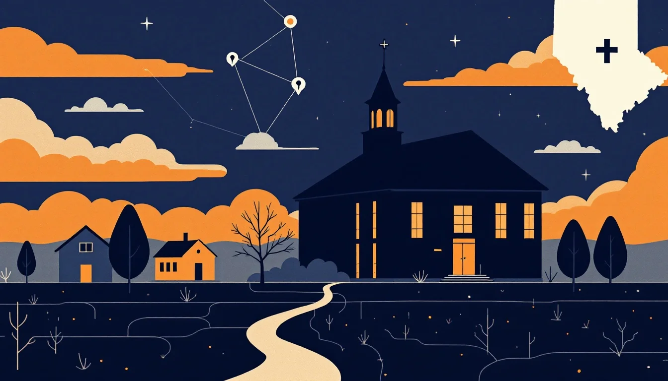 Rural North Carolina county building with community health services symbolism