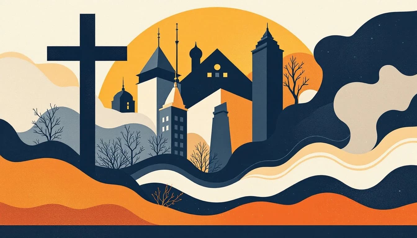 Boston city skyline with public health imagery