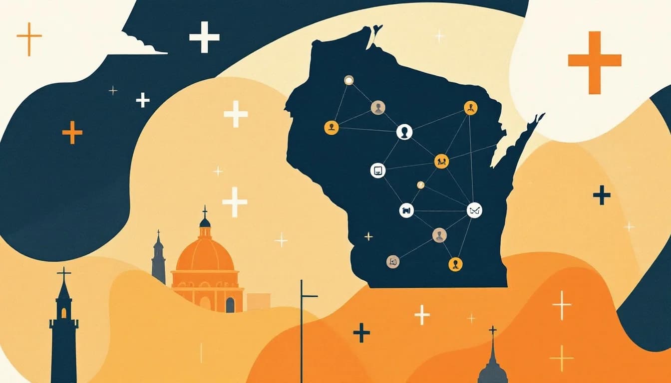 Wisconsin state capitol with healthcare network connections