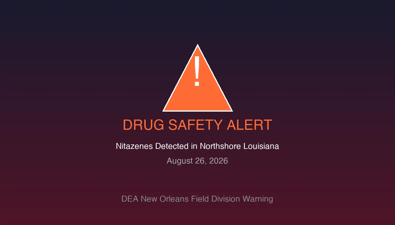 Medical safety alert graphic for synthetic opioid detection in Louisiana