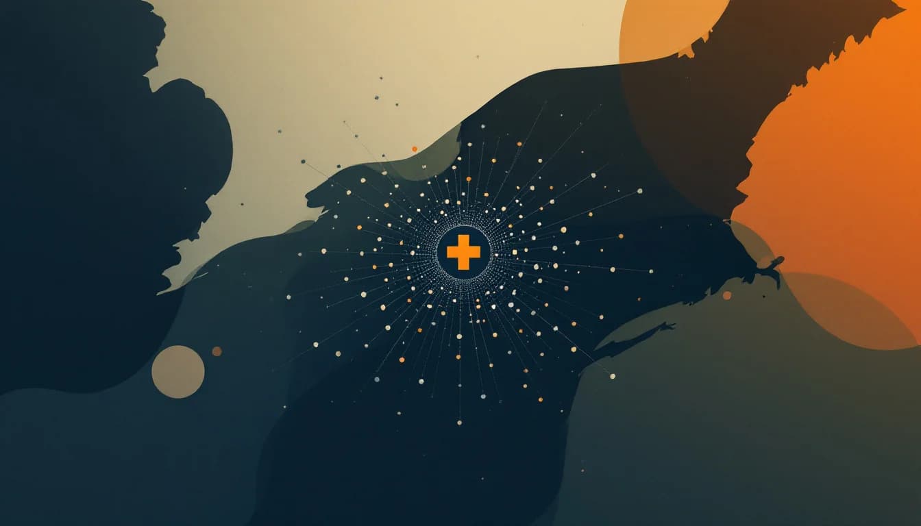 Editorial illustration of a statewide naloxone distribution network radiating from a central hub